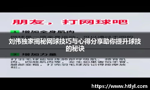 刘伟独家揭秘网球技巧与心得分享助你提升球技的秘诀
